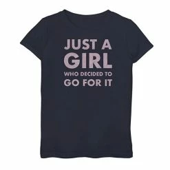Top 10 🎉 Unbranded 👧 Girls 7-16 Just A Girl Who Decided To Go For It Bold Graphic Tee Purple Heather ✨