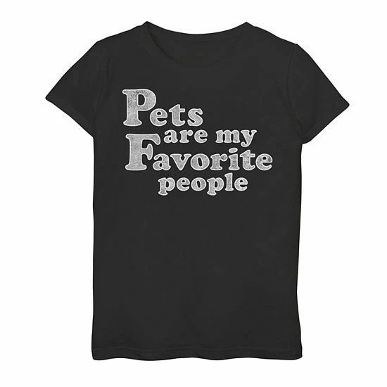Wholesale ❤️ Unbranded 👧 Girls 7-16 Pets Are My Favorite People Simple Distressed Graphic Tee Black 🛒 - Image 4