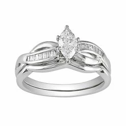 Best deal 🛒 Unbranded 14k White Gold 1/2-ct. T.W. Marquise-Cut Diamond Swirl Ring Set ❤️