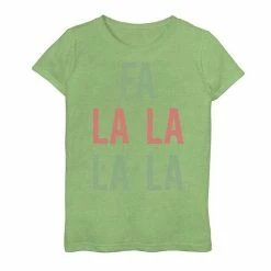 Top 10 🎉 Unbranded 👧 Girls 7-16 "Fa La La La La" Holiday Graphic Tee Green Apple ✔️