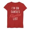 Promo 🤩 Unbranded 👧 Girls 7-16 "I'm On Santa's Flawless List" Graphic Tee Red 🥰