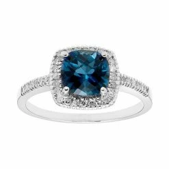 Best Sale 🛒 Unbranded London Blue Topaz 10K Gold & 1/5 Carat T.W. Diamond Frame Ring Rose 😀