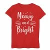 Wholesale 🥰 Unbranded 👧 Girls 7-16 "Meowy And Bright" Holiday Graphic Tee 🔥
