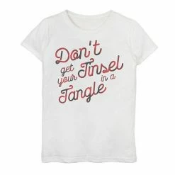 Hot Sale ⌛ Unbranded 👧 Girls 7-16 "Don't Get Your Tinsel In A Tangle" Graphic Tee 🎉