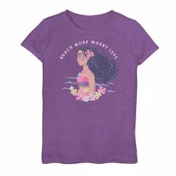 Outlet 🎉 Unbranded Disney's Moana 👧 Girls 7-16 "Beach More Worry Less" Graphic Tee 😍