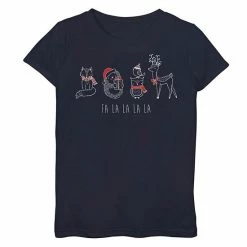 Top 10 ✔️ Unbranded 👧 Girls 7-16 "Fa La La La" Holiday Animals Graphic Tee 😍