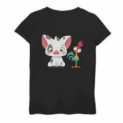 New 👏 Unbranded Disney's Moana 👧 Girls 7-16 Pua & Hei Hei Graphic Tee 🎁