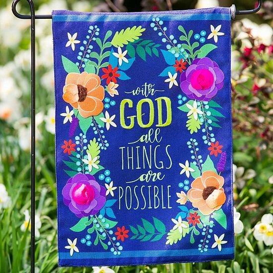 New ⭐ Unbranded All Things Are Possible Garden Flag ❤️ - Image 2