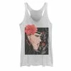 Best Pirce 👍 Unbranded Juniors' Rose Floral Face Graphic Tank Pink Heather 🔥