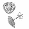 Coupon 👍 Unbranded Sterling Silver 1/10 Carat T.W. Diamond Heart Stud Earrings 🎁