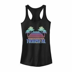 Hot Sale ✨ Unbranded Juniors' "Tropical" Retro Palm Tree Sunset Tank Top 🎁