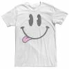 Discount 🔥 Unbranded Juniors' 90's Style Distressed Smiley Face Boyfriend Tee 👏
