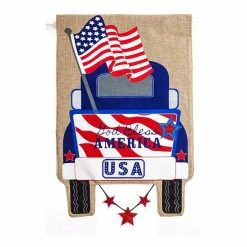 Best deal 👏 Unbranded Patriotic Truck Burlap Garden Flag 🤩