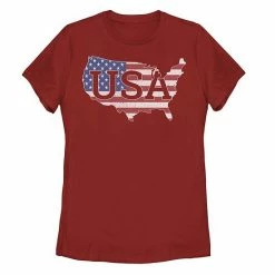 Promo ⌛ Unbranded Juniors' Americana USA American Flag Silhouette Tee 👍