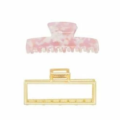 Outlet 🌟 Unbranded Metal And Acetate 2-Pack Claw Hair Clip Set ⌛
