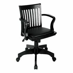 Promo 😀 Unbranded Office Star Products Star Deluxe Banker's Chair With Vinyl Seat Black 🎉