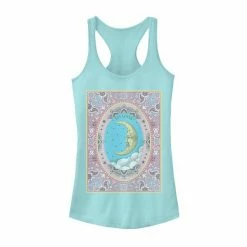 Budget 🎉 Unbranded Juniors' Tarot Moon Playing Card Tank Top Indigo ✔️