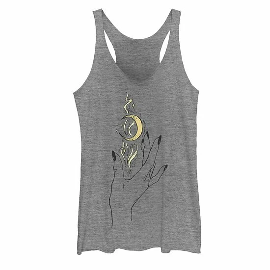 Cheapest 😍 Unbranded Juniors' Moon Hand Artsy Tank Top White Heather 🥰 - Image 2