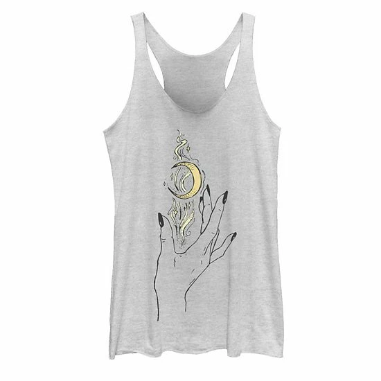 Cheapest 😍 Unbranded Juniors' Moon Hand Artsy Tank Top White Heather 🥰 - Image 4