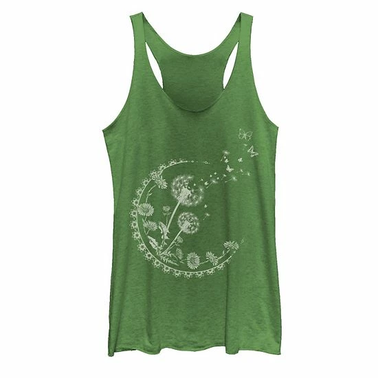 Cheapest 💯 Unbranded Juniors' Dandelion Moon Artsy Flowers Tank Top Red Heather 💯 - Image 5