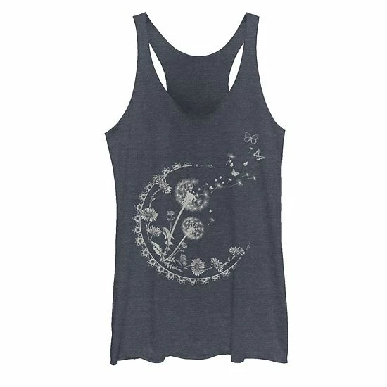Cheapest 💯 Unbranded Juniors' Dandelion Moon Artsy Flowers Tank Top Red Heather 💯 - Image 8
