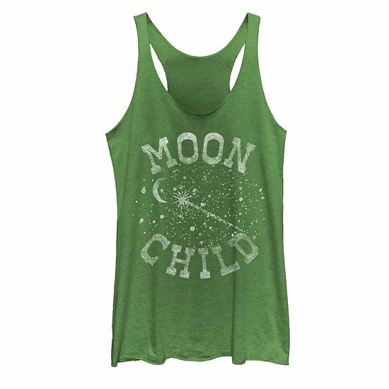 Hot Sale ๐ Unbranded Juniors' Moon Child Galactic Text Tank Top Black Heather ๐ - Image 2