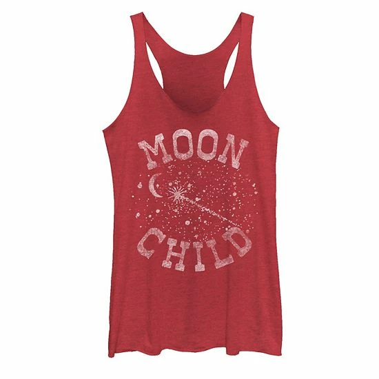 Hot Sale ๐ Unbranded Juniors' Moon Child Galactic Text Tank Top Black Heather ๐ - Image 4