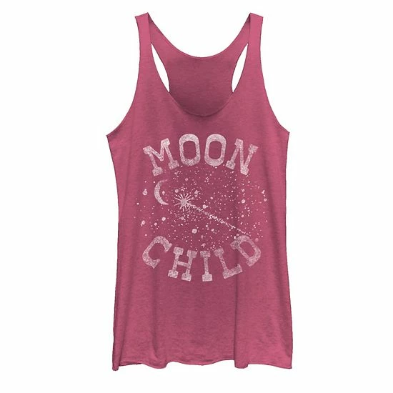 Hot Sale ๐ Unbranded Juniors' Moon Child Galactic Text Tank Top Black Heather ๐ - Image 6