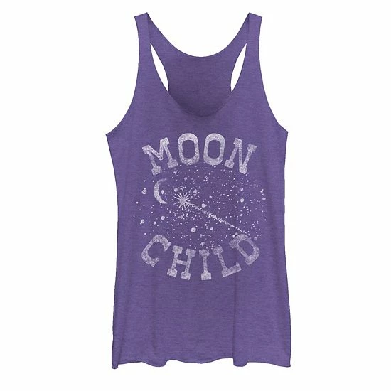 Hot Sale ๐ Unbranded Juniors' Moon Child Galactic Text Tank Top Black Heather ๐ - Image 7