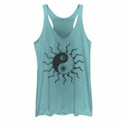 Flash Sale 🔔 Unbranded Juniors' Sun Moon Yang Galactic Tank Top Tahiti Blue 🔔