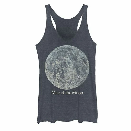 Best Pirce 🎁 Unbranded Juniors' Map Of The Moon Poster Tank Top Tahiti Blue ✨ - Image 2