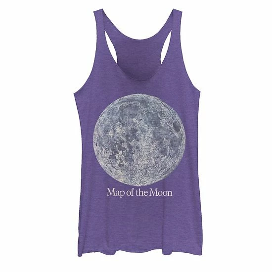 Best Pirce 🎁 Unbranded Juniors' Map Of The Moon Poster Tank Top Tahiti Blue ✨ - Image 4
