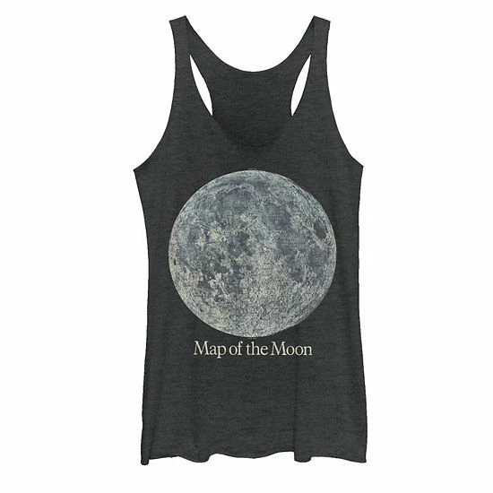 Best Pirce 🎁 Unbranded Juniors' Map Of The Moon Poster Tank Top Tahiti Blue ✨ - Image 6