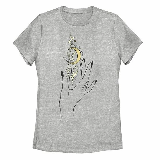 Outlet 👏 Unbranded Juniors' Moon Hand Artsy Tee Athletic Heather 🎉 - Image 2