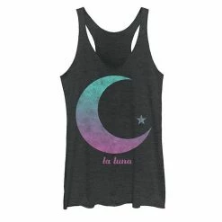 Cheapest ✨ Unbranded Juniors' La Luna Moon & Star Gradient Graphic Tank Navy Heather 😍